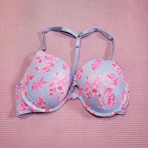 Pink Victoria's Secret Wear Everywhere Push Up Bra Floral Size 36C Underwire